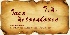 Tasa Milošaković vizit kartica